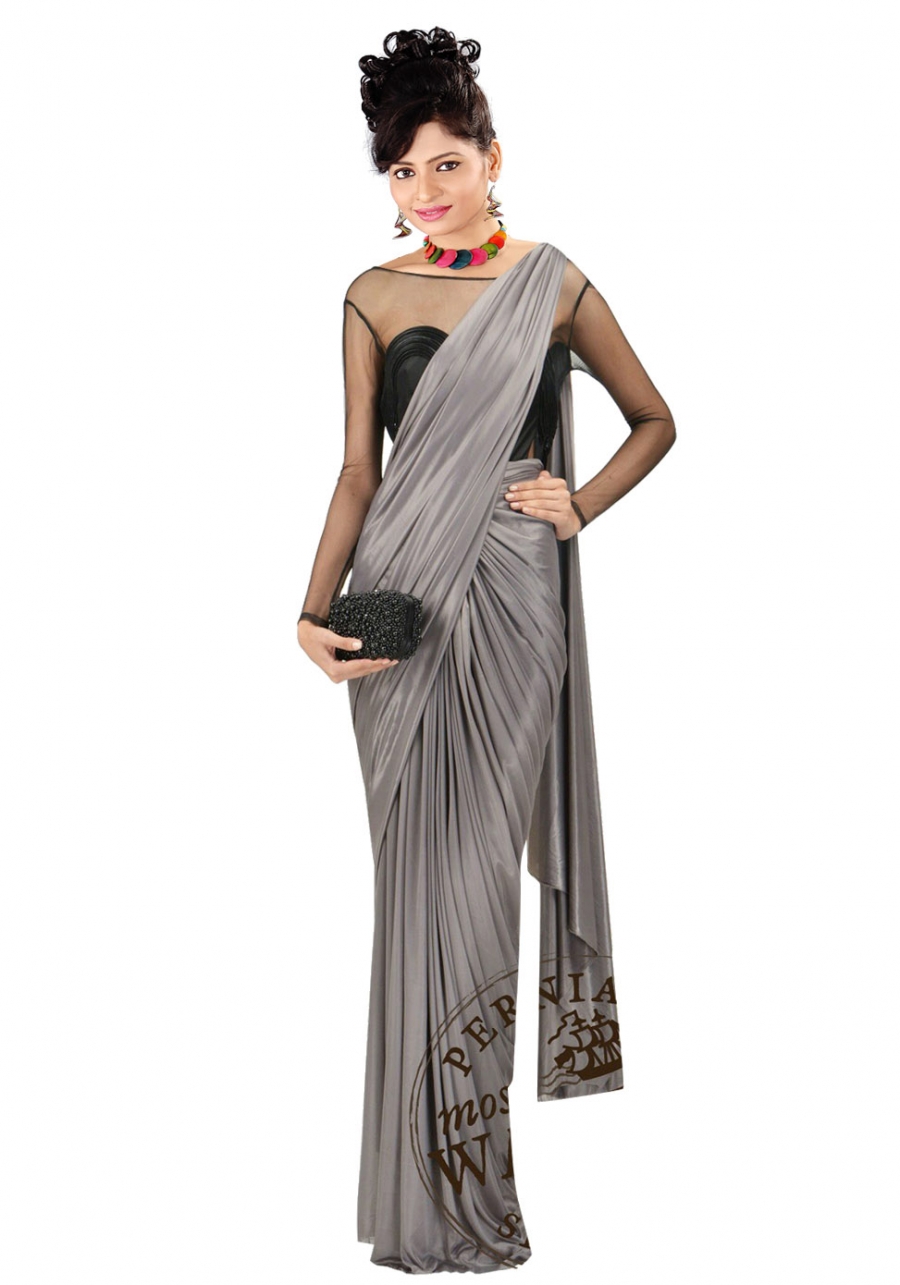 Gray Color Saree Gown