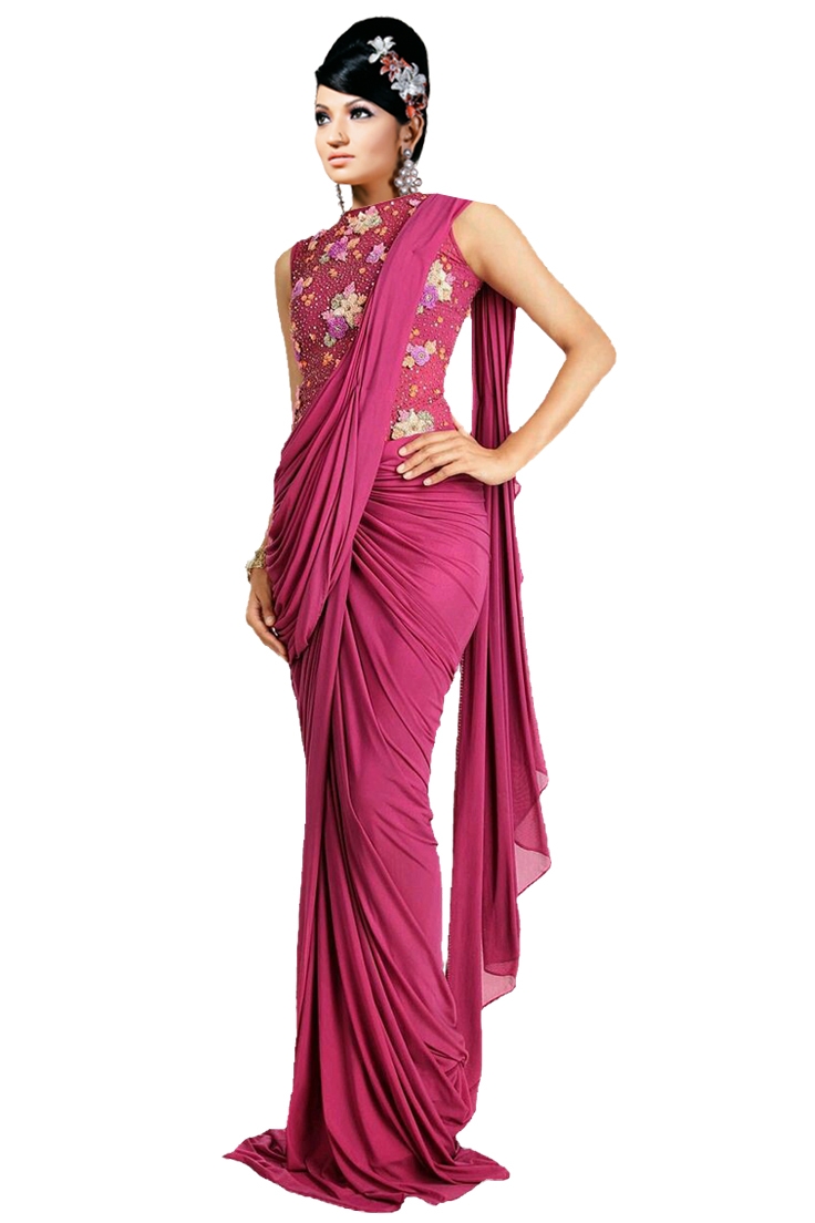 Pink Color Saree Gown